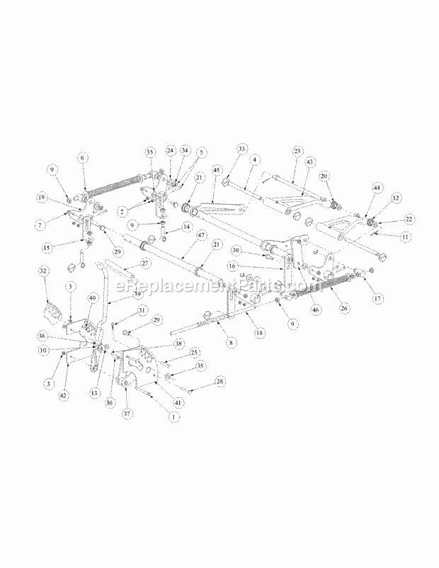 Lift Assembly Diagram and Parts List for M72-GN 53AB5FEZ150-28-HP Cub Cadet Lawn Tractor